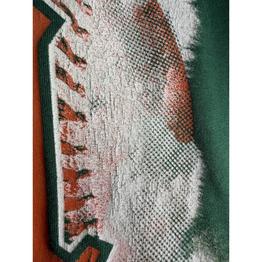 Miami Hurricanes Adidas Green Climalite Performance Baseball T-Shirt Size XL - Picture 9 of 9